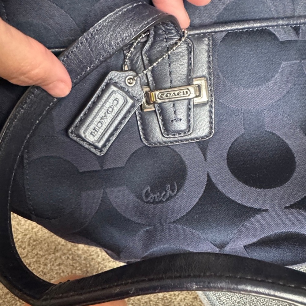 Coach Dark Blue Signature Tote - Picture 3 of 9